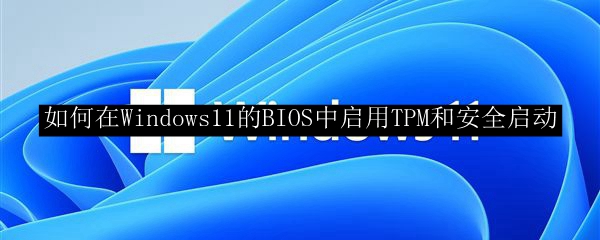如何在Windows11的BIOS中启用TPM和安全启动