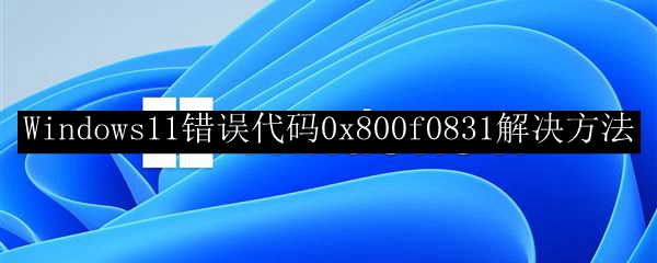 Windows11错误代码0x800f0831解决方法