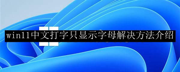win11中文打字只显示字母解决方法介绍