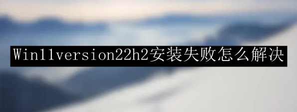 Win11version22h2安装失败怎么解决