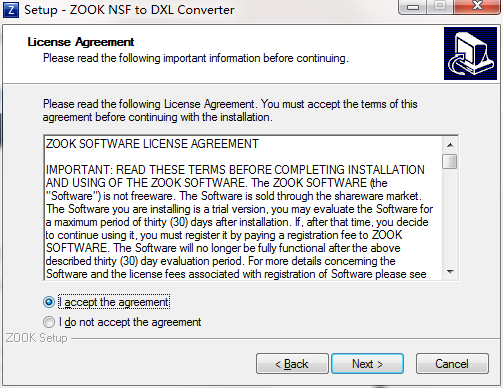 ZOOK NSF to DXL Converter