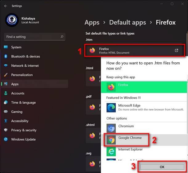 Windows11修改默认浏览器方法