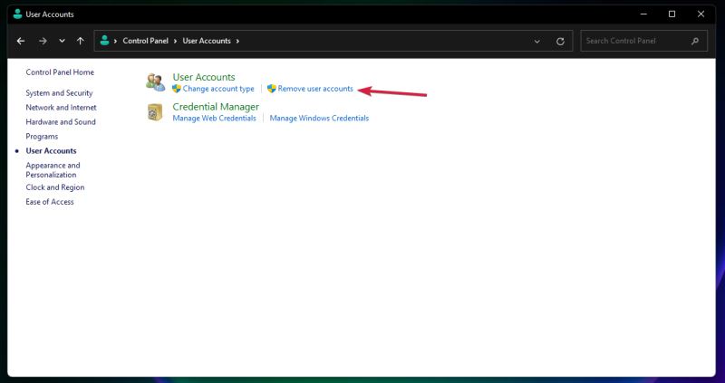 win11控制面板删除Microsoft帐户方法介绍