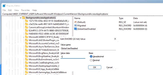 win11禁用后台应用程序方法