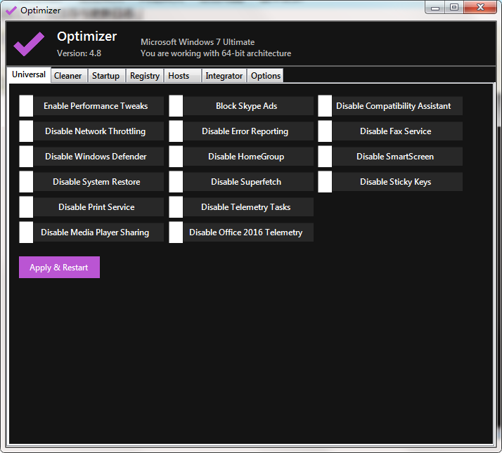 Optimizer(系统优化清理工具)最新版v11.8