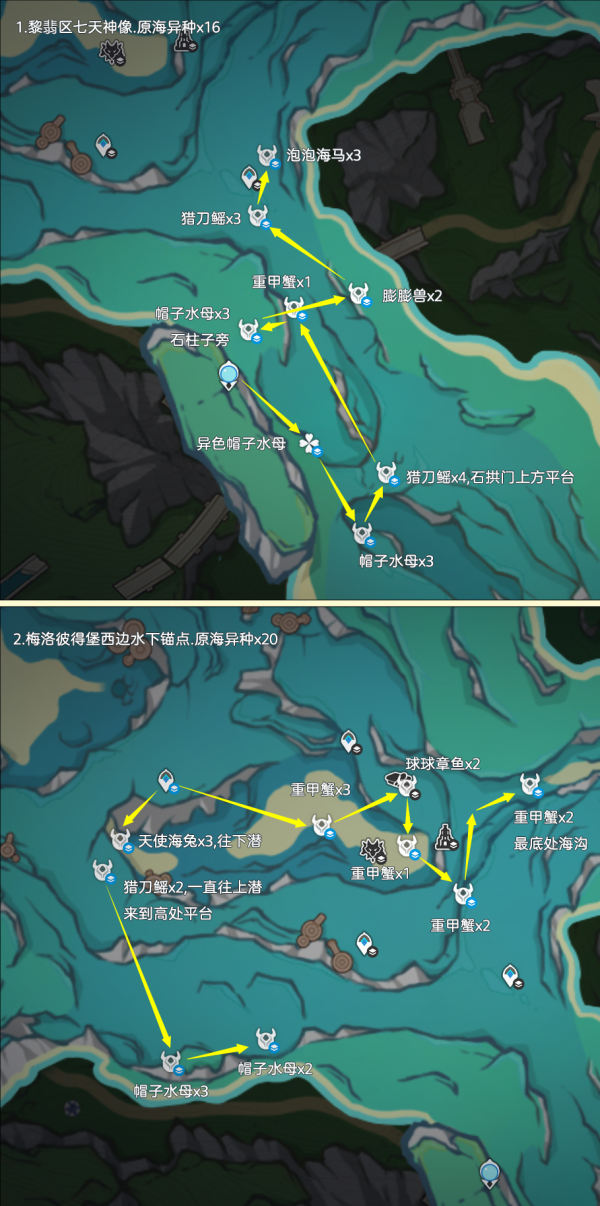 原神异海凝珠采集路线一览