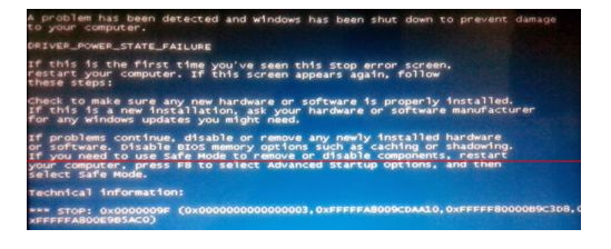 电脑蓝屏故障